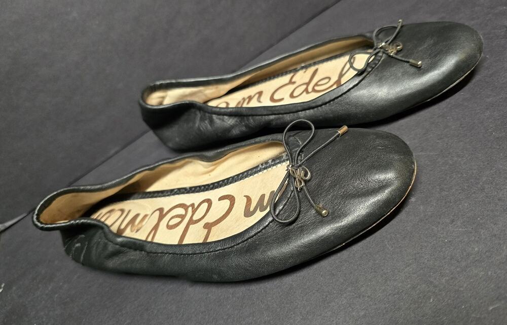 Sam Edelman Shoes Womens Size 8.5 Black Leather Felicia Ballet Flats Comfort